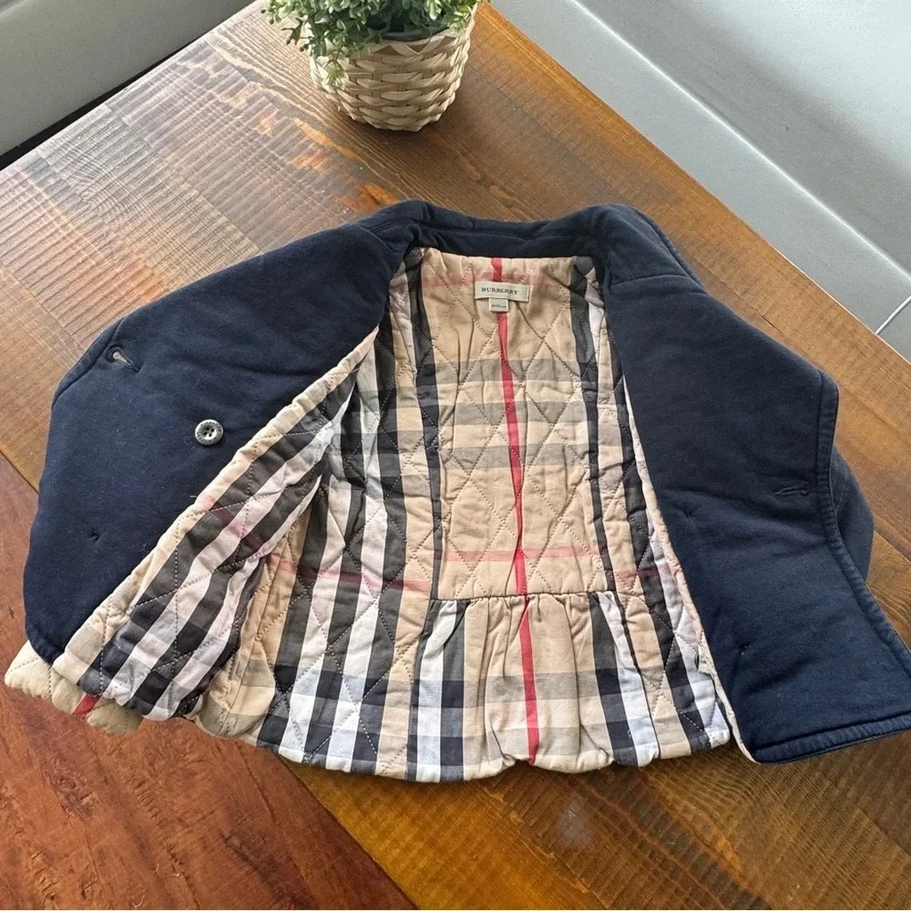 Vest jacket fleeced 4T Burberry blue - Picture 3 of 4